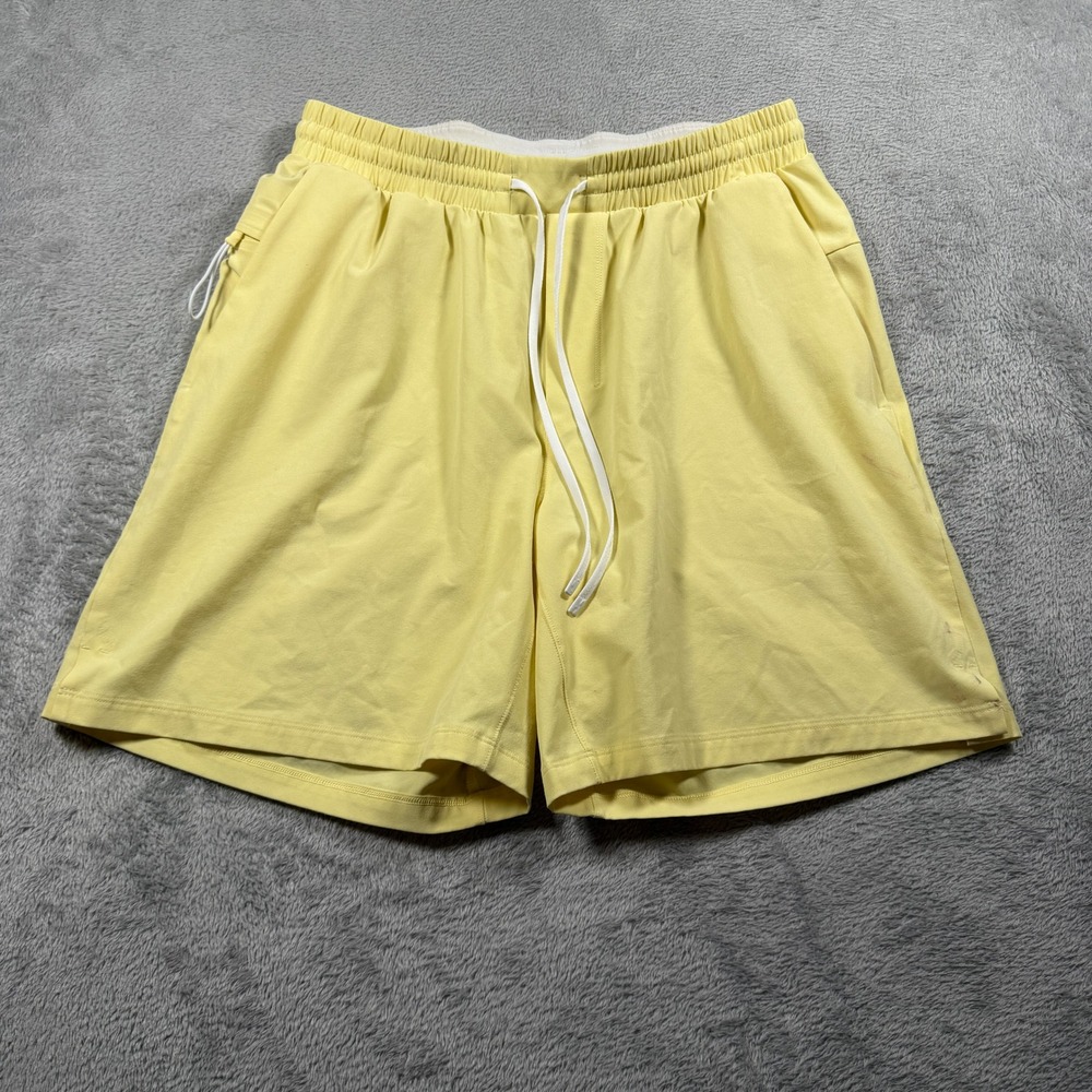 Lululemon Athletic Shorts Men Medium Yellow Drawstring Mesh Liner